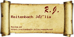 Reitenbach Júlia névjegykártya
